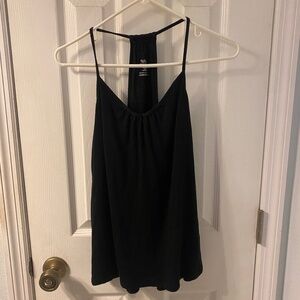 Black Razor Back Tank Top w/ Built in Bra Size L 12-14
